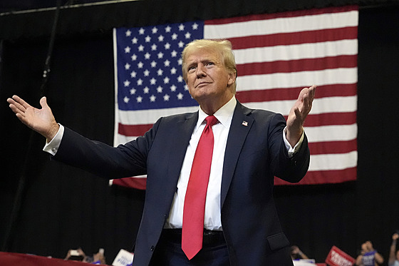 Donald Trump na shromádní v montanském Bozemanu (9. srpna 2024)