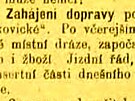 Krtk novinov noticka o djinnm okamiku v historie ostravsk MHD (17. srpna...