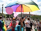Prahou prochz duhov prvod Prague Pride. (10. srpna 2024)