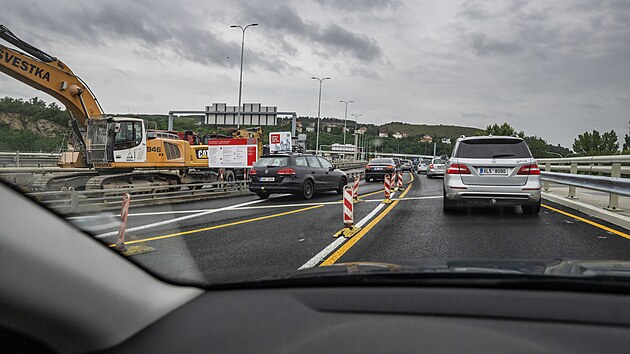 Zaala posledn st rekonstrukce Barrandovskho mostu. (19. srpna 2024)