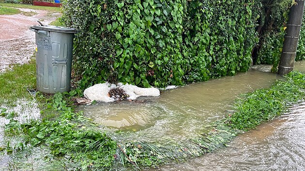 Pi pvalovch detch se voda valila ven z kanalizace. (18. srpna 2024)