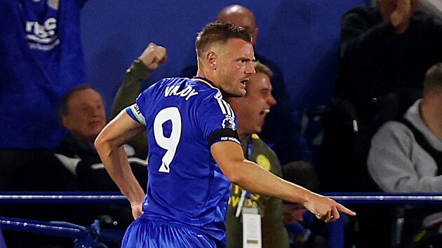 Jamie Vardy z Leicesteru City slaví sv�j gól.