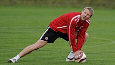 Stanislav Vlek se pipravuje na zápas Slavie s Lille v Evropské lize v roce...