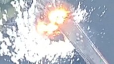 Most pes eku Sejm v ruské Kurské oblasti, který zniila ukrajinská armáda....