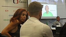 Nora Fridrichová pi jednání Rady eské televize o zruení publicistického...