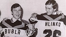 Kamarádi z Litvínova jako posily Vancouveru, vlevo Jií Bubla, vpravo Ivan...