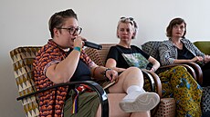 Viktória Radványi bhem debaty na Prague Pride (8. srpna 2024)