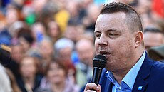 Svolavatel demonstrace esko proti bíd Jindich Rajchl (16. dubna 2023)