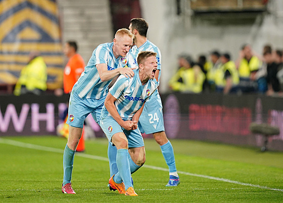 Radost Lukáe erva z gólu, kterým Plzni vyhrál odvetu s Hearts.