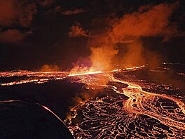 Erupce sopky na jihozápad Islandu (22. srpna 2024)