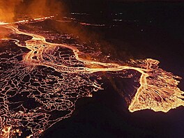Erupce sopky na jihozápad Islandu (22. srpna 2024)