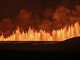 Erupce sopky na jihozápad Islandu (22. srpna 2024)