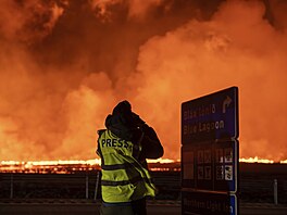 Erupce sopky na jihozápad Islandu (22. srpna 2024)