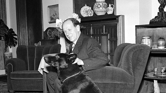 Prezident Anton�n Z�potock� velk� psy miloval, ale vl��ka nedostal a musel se spokojit s n�meck�m ov��kem.