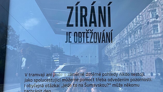 Dopravn podnik hlavnho msta Prahy spout spolen ve spoluprci s neziskovou organizac Konsent kampa, ve kter upozoruje na obtovn v MHD. (13. srpna 2024)