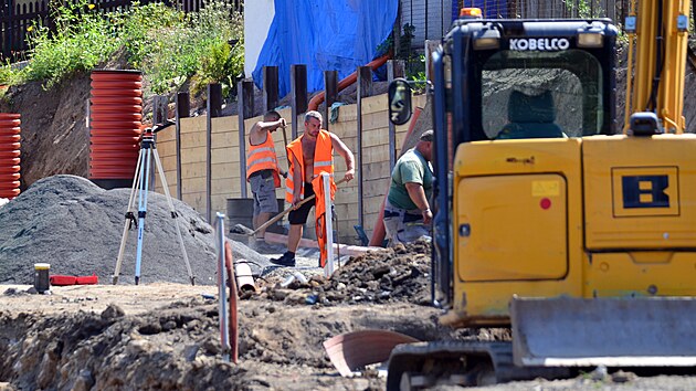 Narovnvn serpentin u Beova nad Teplou na silnici I/20 mezi Karlovmi Vary a Plzn (14. srpna 2024)