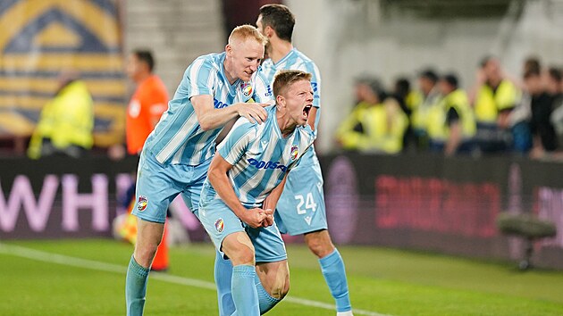 Radost Luká�e �erva z gólu, kterým Plzni vyhrál odvetu s Hearts.