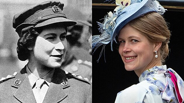 Královna Al�b�ta II. (je�t� coby princezna) v roce 1944 a její vnu�ka Lady...
