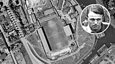 Stadion Henri Jooris v Lille, kde hrál první ech Milan Roeder (ve výezu)....