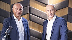 Hosty po�adu DUEL Rozst�el jsou zleva Roman Kubí�ek (ANO) a Martin Kuba (ODS,...