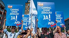 Demonstrace ped volbami. V Durynsku má pravicová strana Alternativa pro...