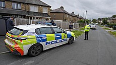 Policie na míst� po�áru v anglickém Bradfordu. (21. srpna 2024)