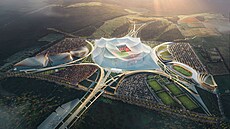 Pohled na marocký stadion Hassana II. z vý�ky.