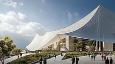 Exteriér budoucího marockého stadionu Hassana II.