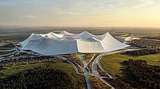 Vizualizace venkovních prostor p�ed budoucím nejv�t�ím fotbalovým stadionem na...
