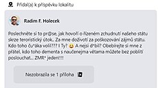 Z Facebookového profilu asistenta poslankyn Bereniky Petové (ANO), Radima...
