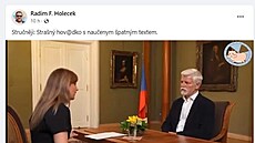 Z Facebookového profilu asistenta poslankyn Bereniky Petové (ANO), Radima...