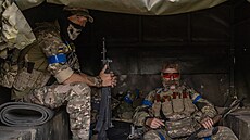 Ukrajintí vojáci v Sumské oblasti nedaleko hranic s Ruskem (12. srpna 2024)