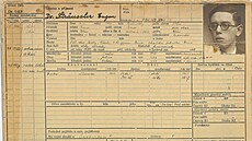 Slo�ka Stoppardova otce. List z pracovní slo�ky léka�e Eugena Sträusslera,...