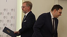 Premiér Petr Fiala a ministr zahrani�í Jan Lipavský na porad� s �eskými...