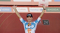 Pavel Bittner z DSM se raduje z vítzství v páté etap Vuelty.