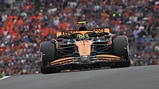 Lando Norris z McLarenu v kvalifikaci Velké ceny Nizozemska F1.