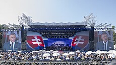 Slovenský premiér Robert Fico b�hem centrálních oslav 80. výro�í Slovenského...