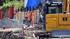 Narovnávání serpentin u Be�ova nad Teplou na silnici I/20 mezi Karlovými Vary a...