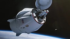 Ilustrace výstupu z lodi Crew Dragon p�i misi Polaris Down