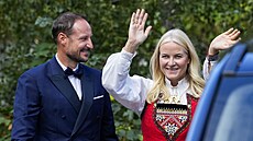 Norský korunní princ Haakon a korunní princezna Mette-Marit na svatb princezny...