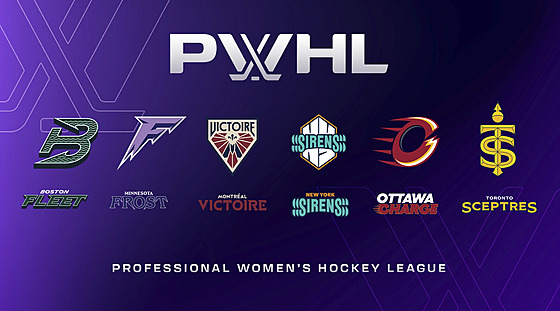 Týmy zámo�ské PWHL, �enské obdoby NHL, u� mají kompletní názvy a loga.