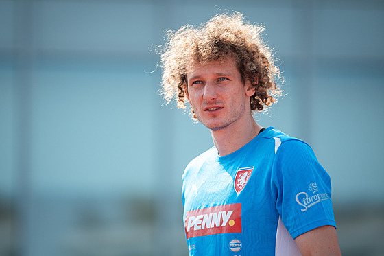 Zálo�ník Alex Král na tréninku národního týmu.