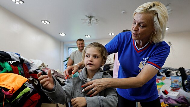 Moskva. D�ti evakuovan� z Kursk� oblasti, kam po��tkem srpna vpadla ukrajinsk� arm�da (30. srpna 2024)