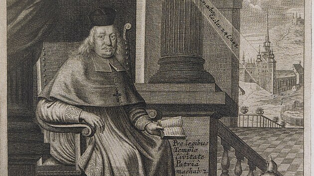 Olomouck biskup Karel II. z Lichtensteinu-Castelcorna na jednom z obraz