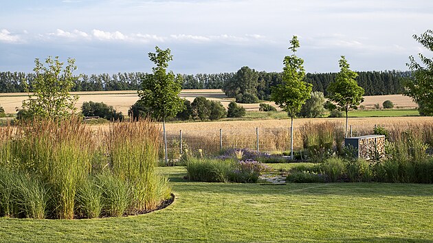 Rem�zky vytvo�en� trvalkov�mi z�hony s vysok�m pod�lem r�zn� vysok�ch travin...