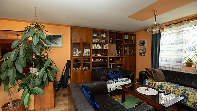 P�vodn� m�lo j�t o kryt� baz�n, nakonec zde v�ak vznikl �tuln� ob�vac� pokoj.