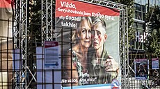 Václavské námstí zaplnily vizuály hnutí SPD.