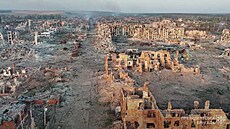 M�sto ruin. Zbytky toho, co nyní z�stalo z m�sta Vov�ansk v Charkovské oblasti...