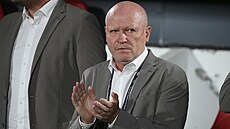 Trenér eské reprezentace Ivan Haek bhem utkání Ligy národ v Gruzii
