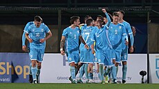 Na snímku radující se hrái San Marina bhem pátelského utkání s Itálií. (20....